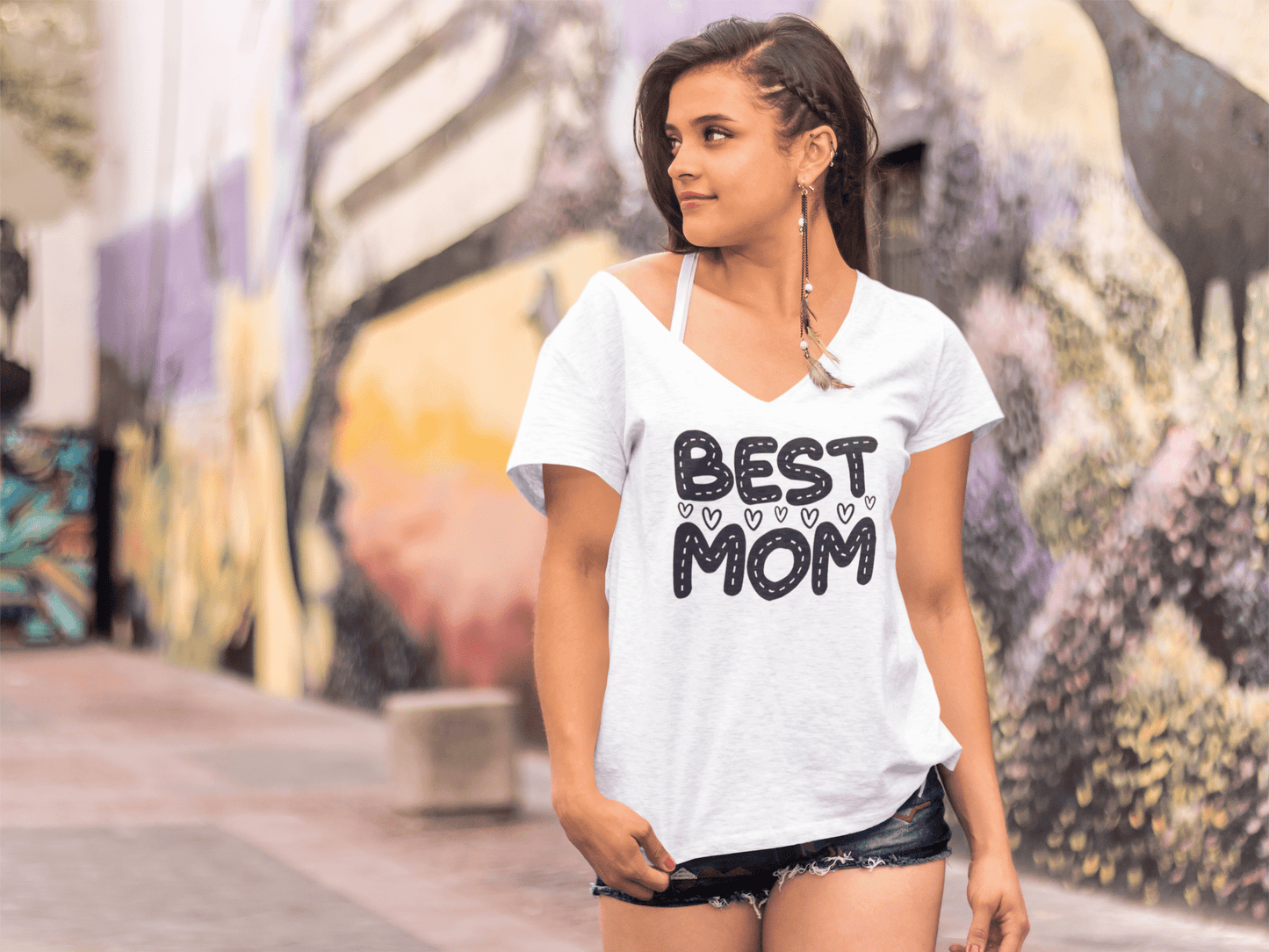 ULTRABASIC Women's T-Shirt Best Mom - Short Sleeve Tee Shirt Tops