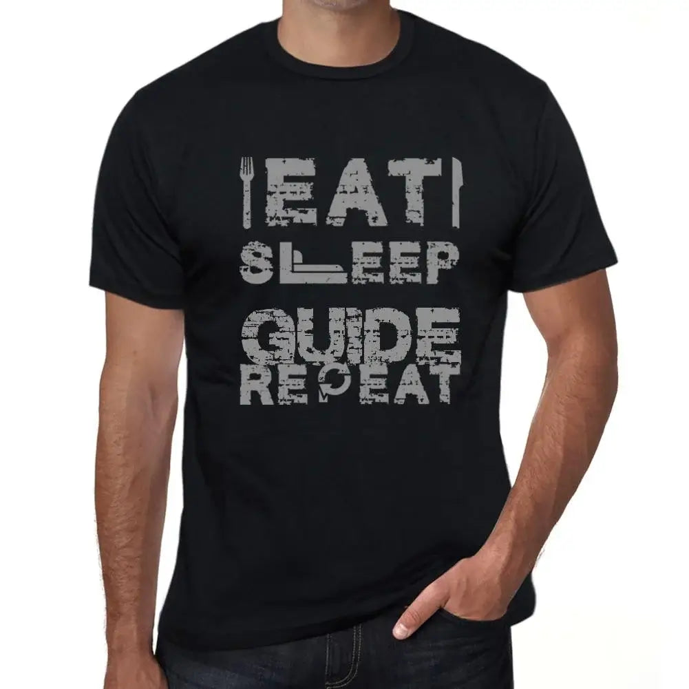 Men's Graphic T-Shirt Eat Sleep Guide Repeat Eco-Friendly Limited Edition Short Sleeve Tee-Shirt Vintage Birthday Gift Novelty