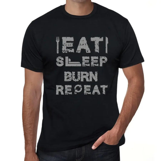 Men's Graphic T-Shirt Eat Sleep Burn Repeat Eco-Friendly Limited Edition Short Sleeve Tee-Shirt Vintage Birthday Gift Novelty