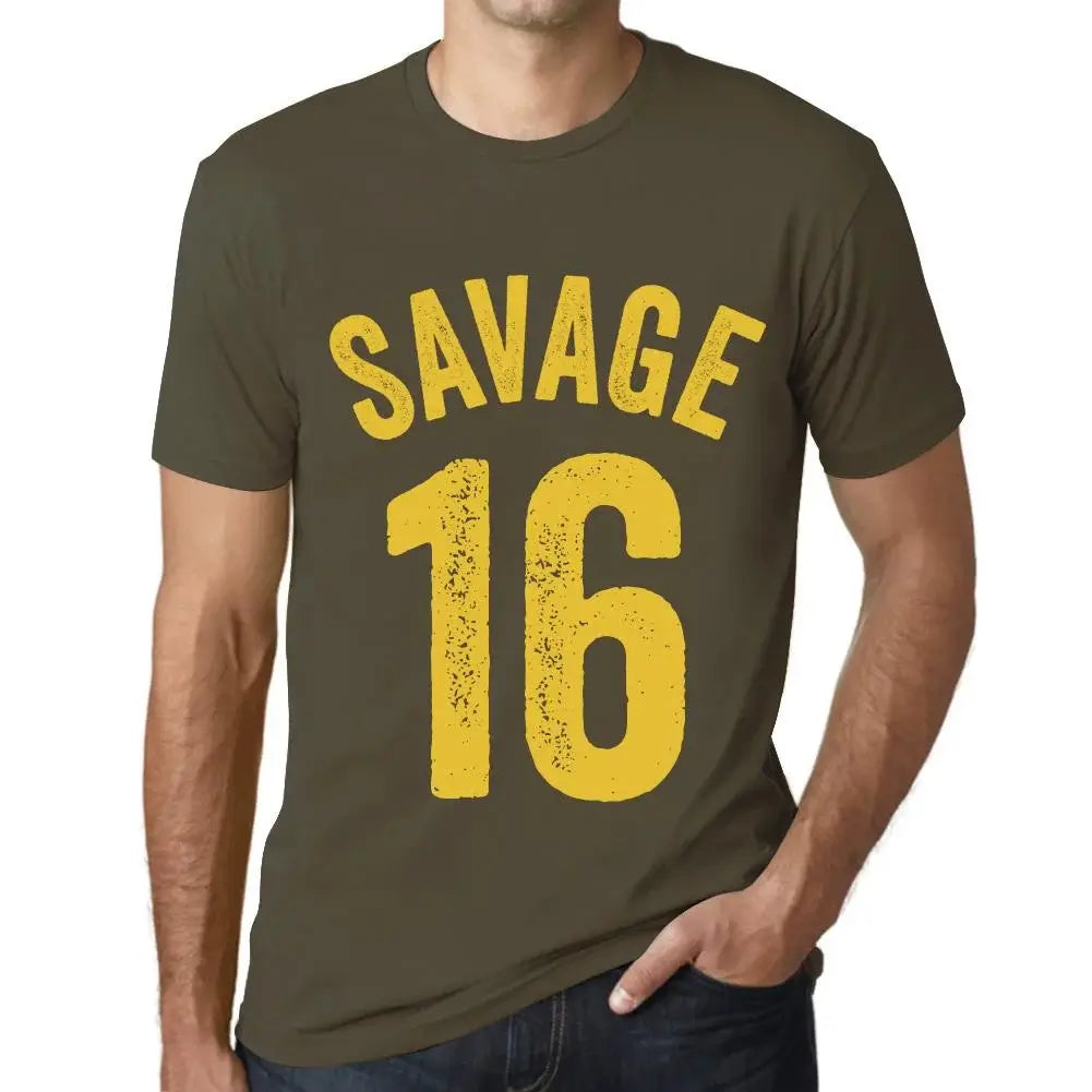 Men's Graphic T-Shirt Savage 16 16th Birthday Anniversary 16 Year Old Gift 2008 Vintage Eco-Friendly Short Sleeve Novelty Tee