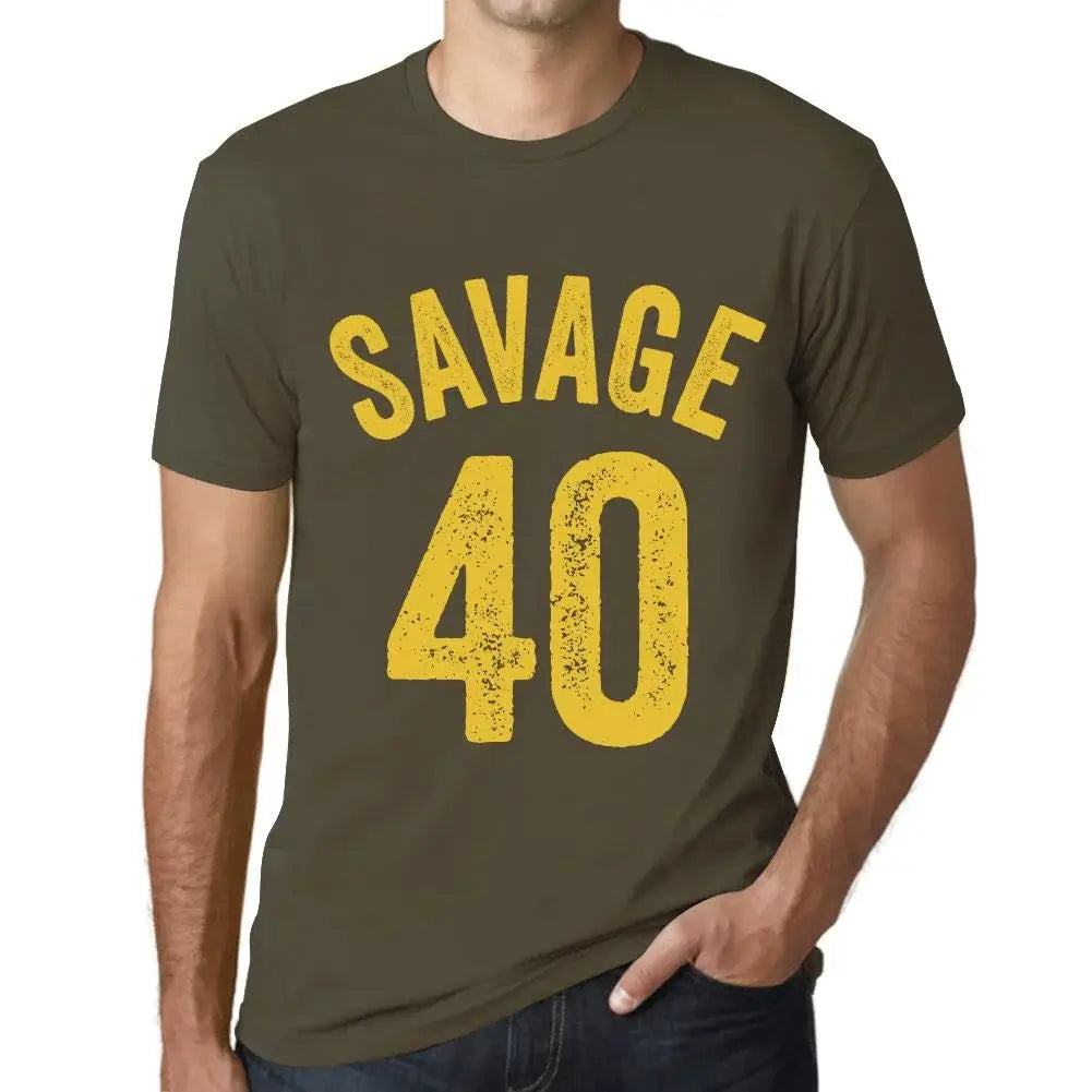 Men's Graphic T-Shirt Savage 40 40th Birthday Anniversary 40 Year Old Gift 1984 Vintage Eco-Friendly Short Sleeve Novelty Tee