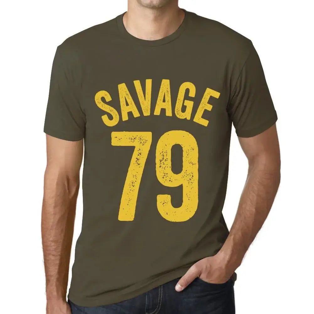 Men's Graphic T-Shirt Savage 79 79th Birthday Anniversary 79 Year Old Gift 1945 Vintage Eco-Friendly Short Sleeve Novelty Tee