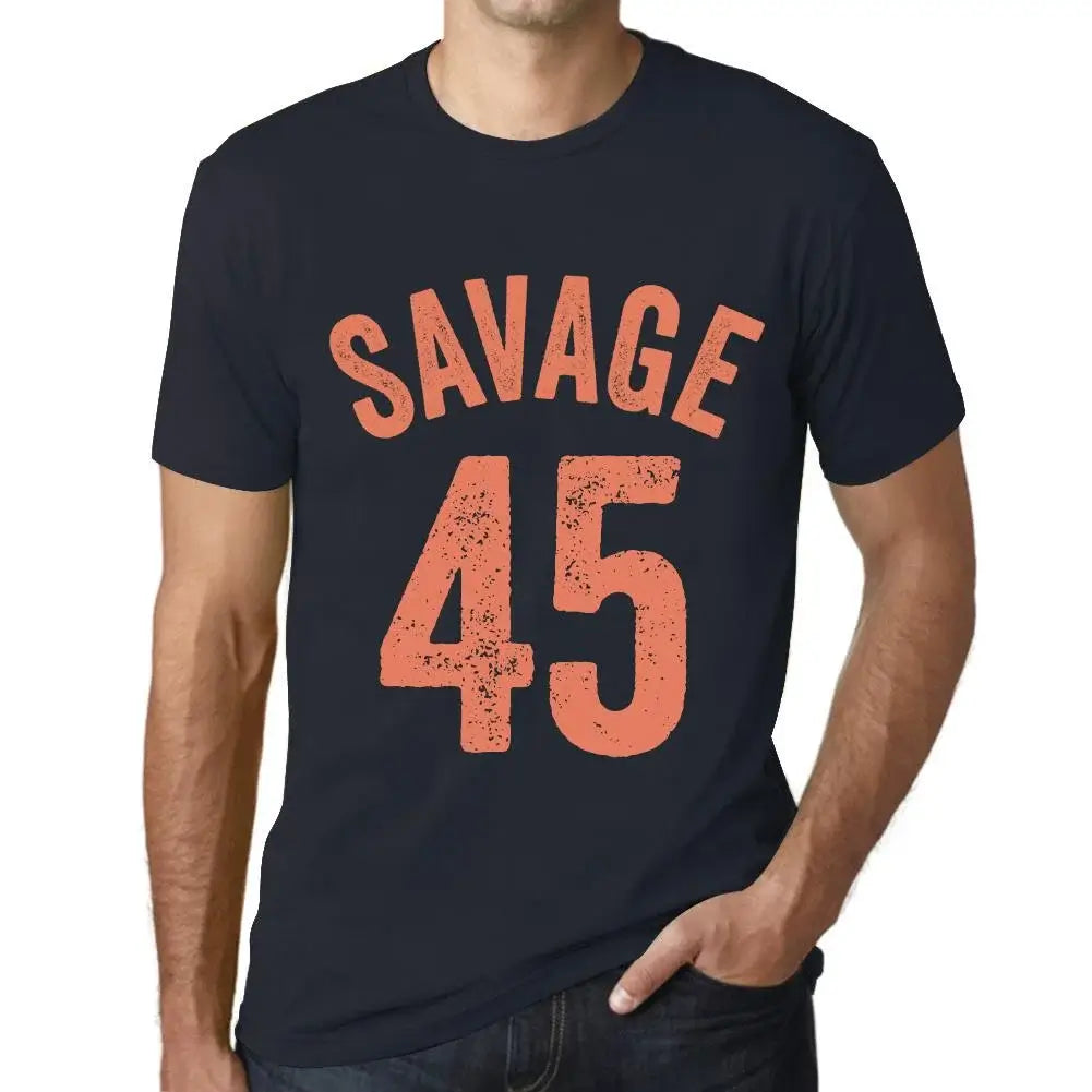 Men's Graphic T-Shirt Savage 45 45th Birthday Anniversary 45 Year Old Gift 1979 Vintage Eco-Friendly Short Sleeve Novelty Tee