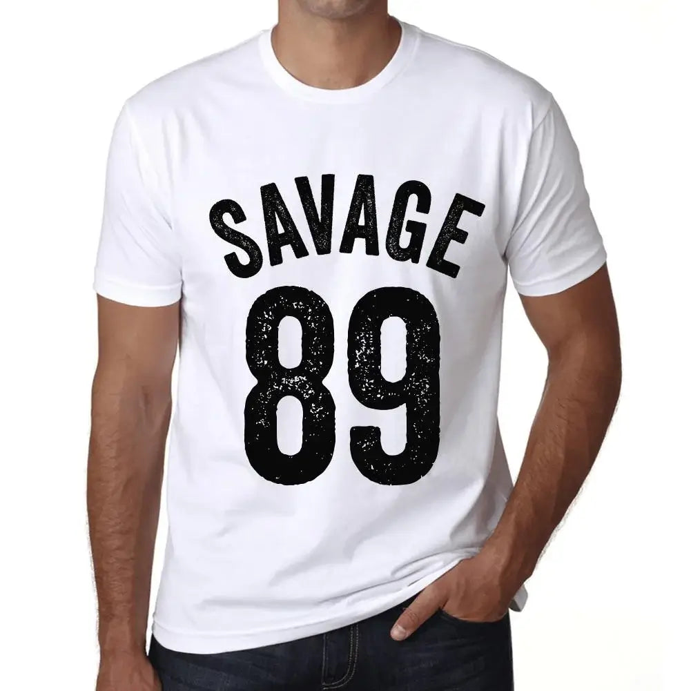 Men's Graphic T-Shirt Savage 89 89th Birthday Anniversary 89 Year Old Gift 1935 Vintage Eco-Friendly Short Sleeve Novelty Tee