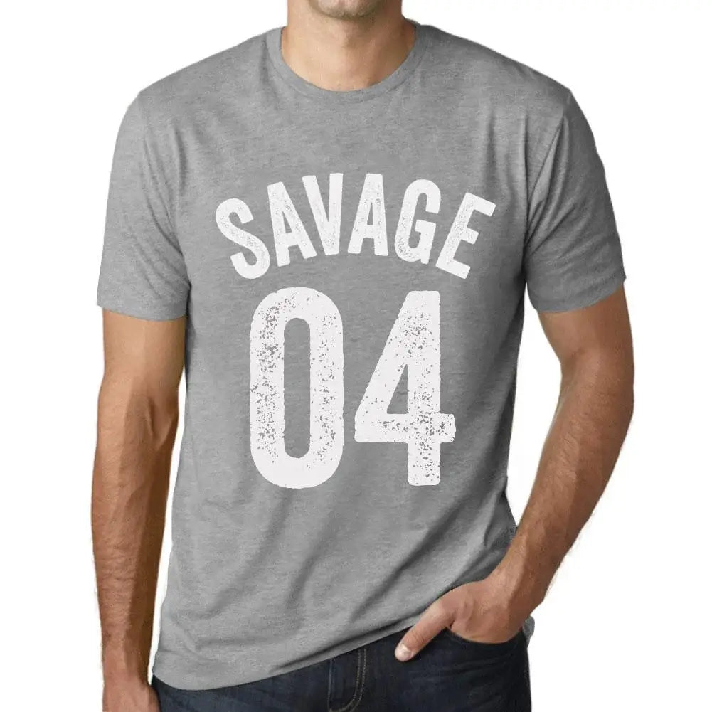 Men's Graphic T-Shirt Savage 04 4th Birthday Anniversary 4 Year Old Gift 2020 Vintage Eco-Friendly Short Sleeve Novelty Tee