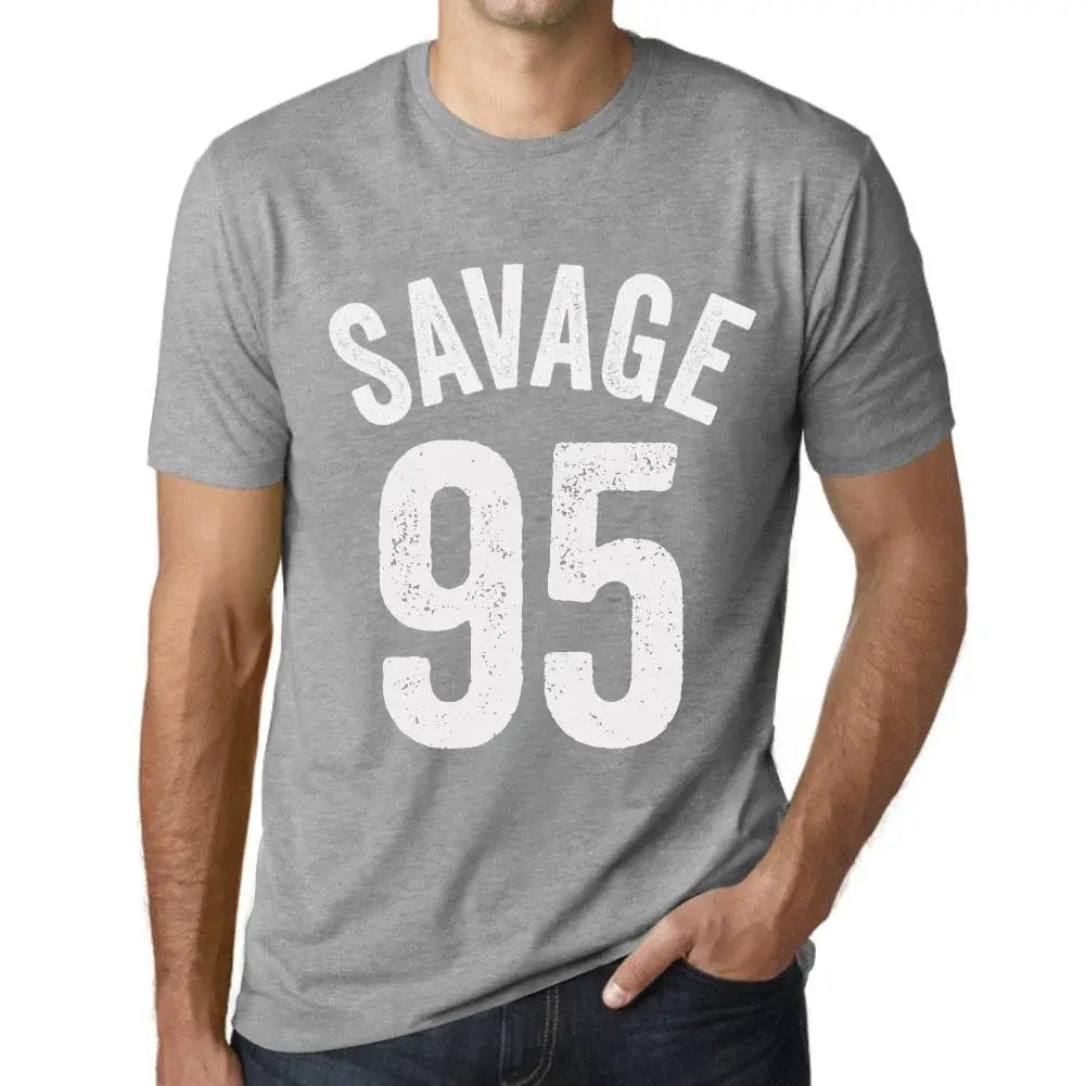 Men's Graphic T-Shirt Savage 95 95th Birthday Anniversary 95 Year Old Gift 1929 Vintage Eco-Friendly Short Sleeve Novelty Tee