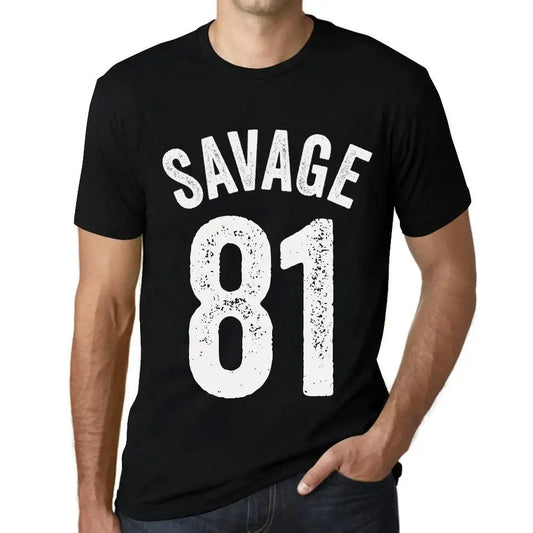 Men's Graphic T-Shirt Savage 81 81st Birthday Anniversary 81 Year Old Gift 1943 Vintage Eco-Friendly Short Sleeve Novelty Tee