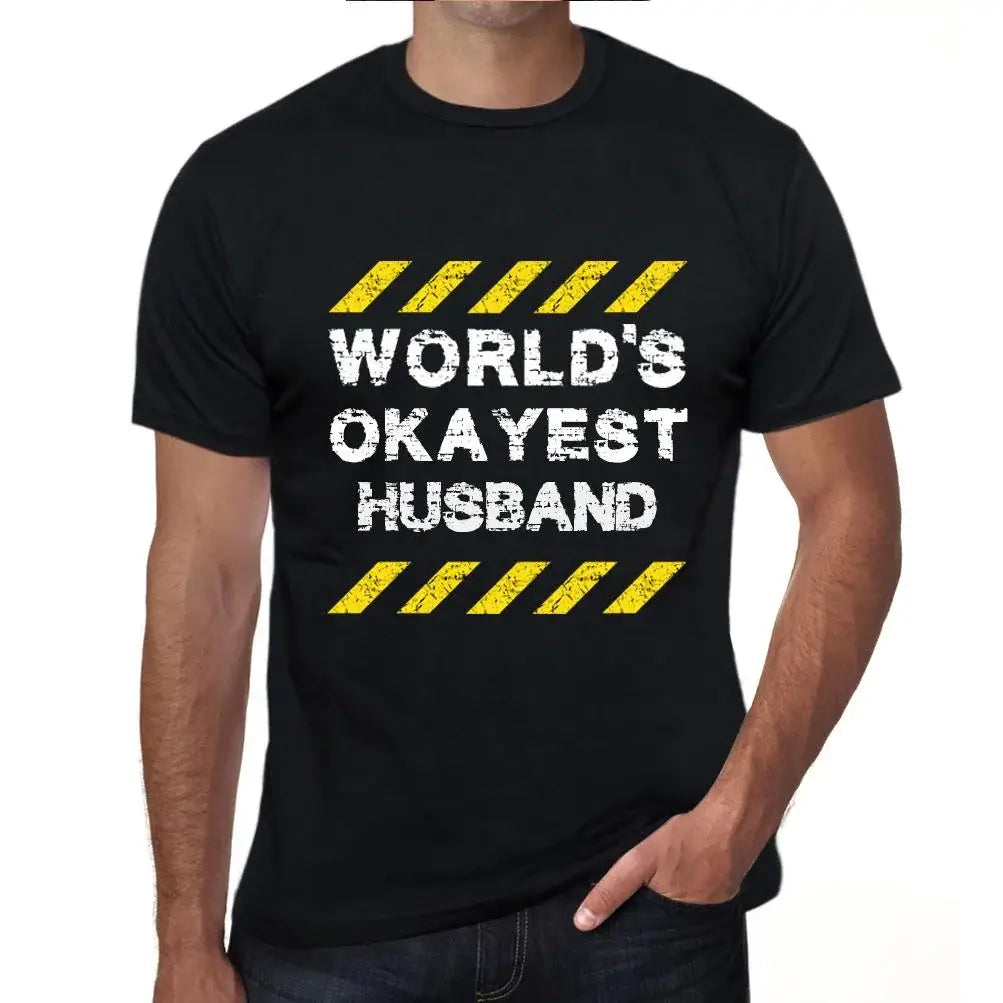 Men's Graphic T-Shirt Worlds Okayest Husband Eco-Friendly Limited Edition Short Sleeve Tee-Shirt Vintage Birthday Gift Novelty