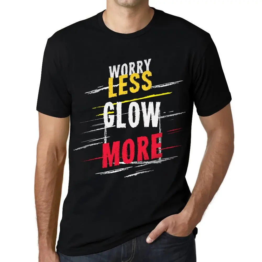 Men's Graphic T-Shirt Worry Less Glow More Eco-Friendly Limited Edition Short Sleeve Tee-Shirt Vintage Birthday Gift Novelty