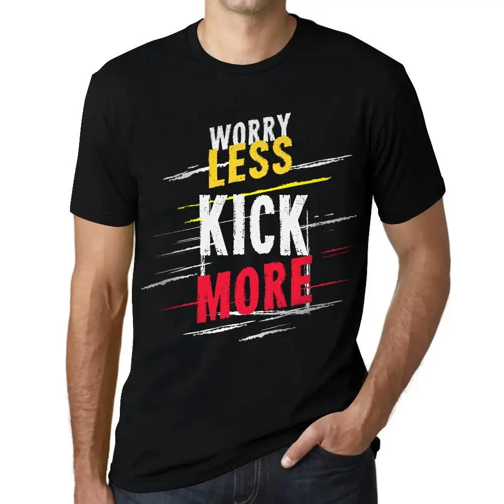 Men's Graphic T-Shirt Worry Less Kick More Eco-Friendly Limited Edition Short Sleeve Tee-Shirt Vintage Birthday Gift Novelty