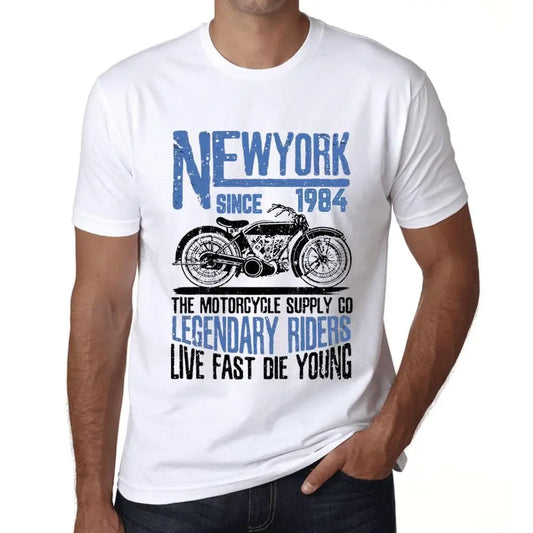 Men's Graphic T-Shirt Motorcycle Legendary Riders Since 1984 40th Birthday Anniversary 40 Year Old Gift 1984 Vintage Eco-Friendly Short Sleeve Novelty Tee