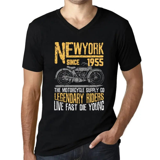 Men's Graphic T-Shirt V Neck Motorcycle Legendary Riders Since 1955 69th Birthday Anniversary 69 Year Old Gift 1955 Vintage Eco-Friendly Short Sleeve Novelty Tee