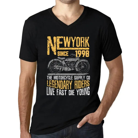 Men's Graphic T-Shirt V Neck Motorcycle Legendary Riders Since 1998 26th Birthday Anniversary 26 Year Old Gift 1998 Vintage Eco-Friendly Short Sleeve Novelty Tee