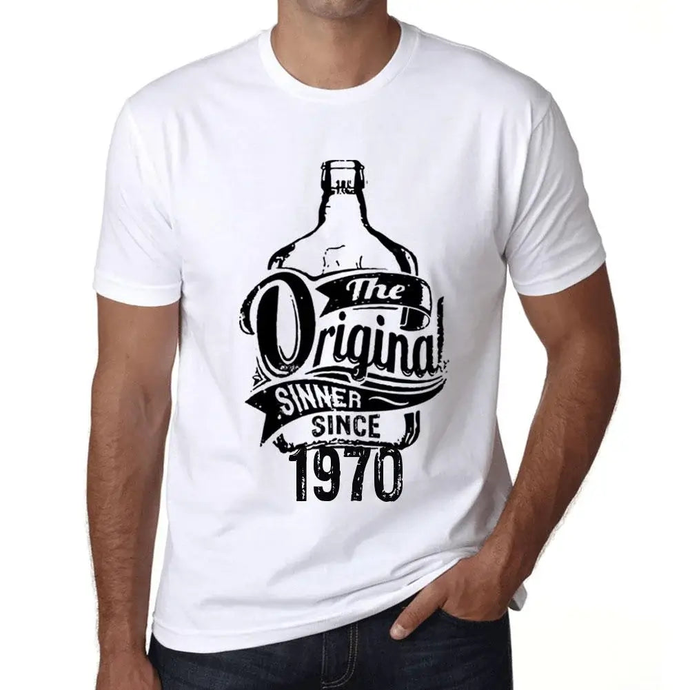 Men's Graphic T-Shirt The Original Sinner Since 1970 54th Birthday Anniversary 54 Year Old Gift 1970 Vintage Eco-Friendly Short Sleeve Novelty Tee