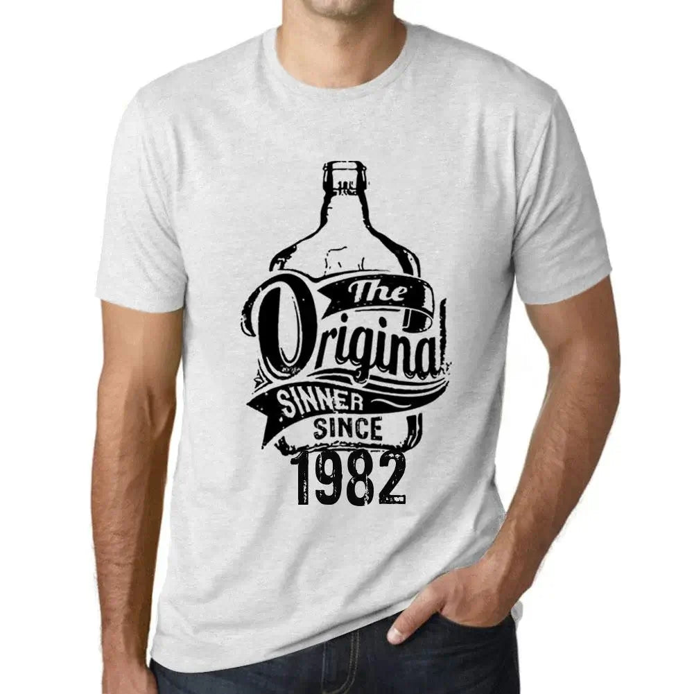 Men's Graphic T-Shirt The Original Sinner Since 1982 42nd Birthday Anniversary 42 Year Old Gift 1982 Vintage Eco-Friendly Short Sleeve Novelty Tee