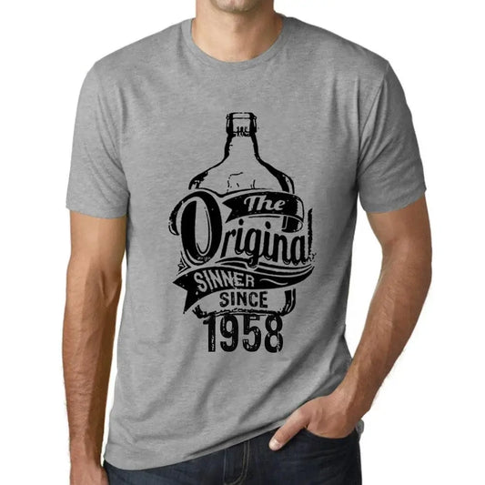 Men's Graphic T-Shirt The Original Sinner Since 1958 66th Birthday Anniversary 66 Year Old Gift 1958 Vintage Eco-Friendly Short Sleeve Novelty Tee