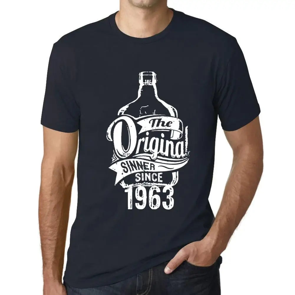 Men's Graphic T-Shirt The Original Sinner Since 1963 61st Birthday Anniversary 61 Year Old Gift 1963 Vintage Eco-Friendly Short Sleeve Novelty Tee