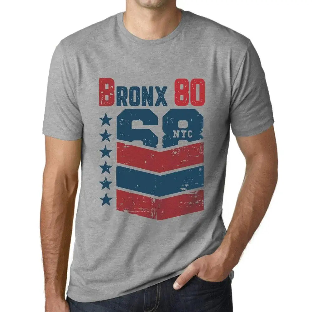 Men's Graphic T-Shirt Bronx 80 80th Birthday Anniversary 80 Year Old Gift 1944 Vintage Eco-Friendly Short Sleeve Novelty Tee