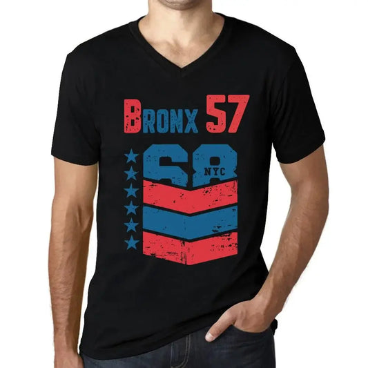 Men's Graphic T-Shirt V Neck Bronx 57 57th Birthday Anniversary 57 Year Old Gift 1967 Vintage Eco-Friendly Short Sleeve Novelty Tee