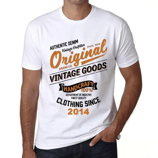 Men's Graphic T-Shirt Original Vintage Clothing Since 2014 10th Birthday Anniversary 10 Year Old Gift 2014 Vintage Eco-Friendly Short Sleeve Novelty Tee