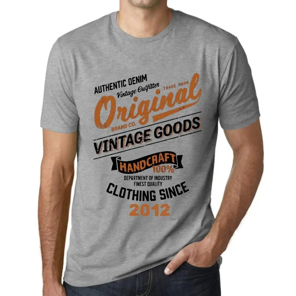 Men's Graphic T-Shirt Original Vintage Clothing Since 2012 12nd Birthday Anniversary 12 Year Old Gift 2012 Vintage Eco-Friendly Short Sleeve Novelty Tee