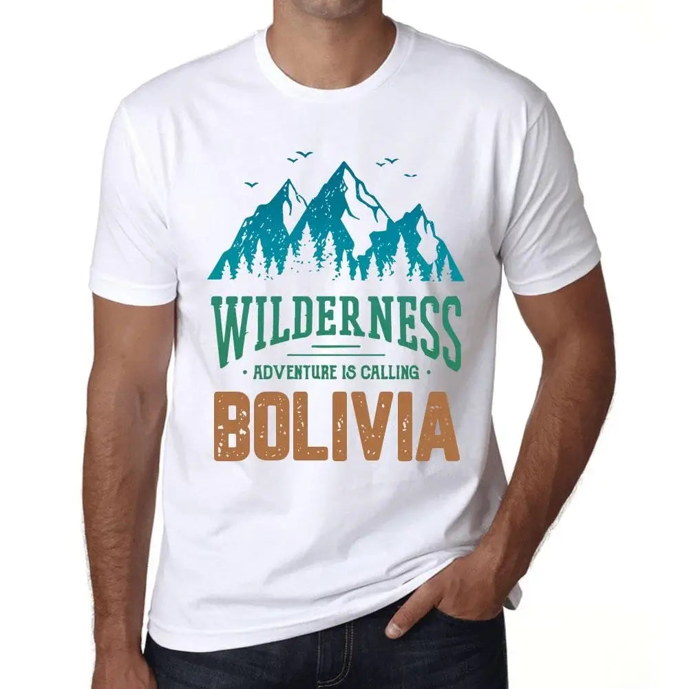 Men's Graphic T-Shirt Wilderness, Adventure Is Calling Bolivia Eco-Friendly Limited Edition Short Sleeve Tee-Shirt Vintage Birthday Gift Novelty