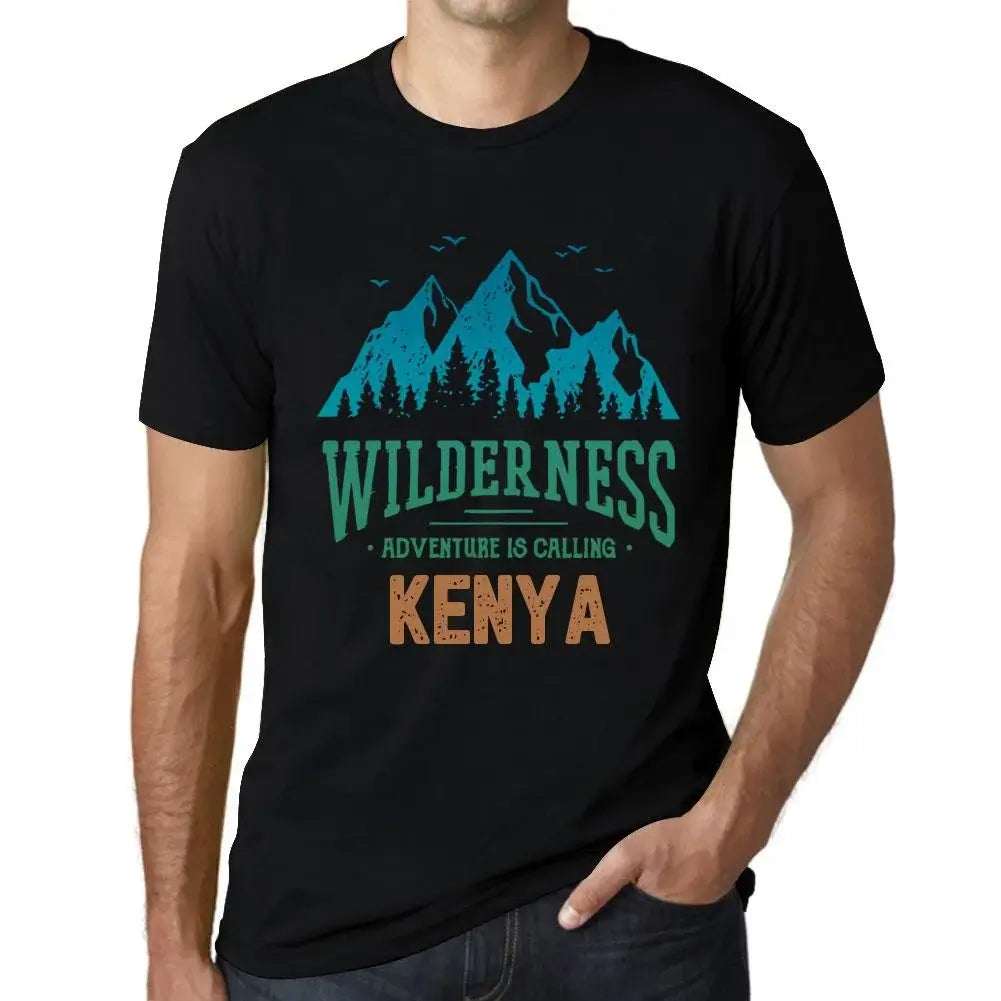 Men's Graphic T-Shirt Wilderness, Adventure Is Calling Kenya Eco-Friendly Limited Edition Short Sleeve Tee-Shirt Vintage Birthday Gift Novelty