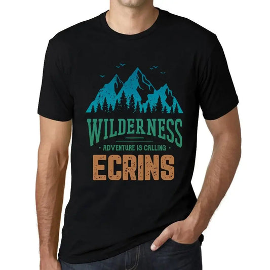 Men's Graphic T-Shirt Wilderness, Adventure Is Calling Ecrins Eco-Friendly Limited Edition Short Sleeve Tee-Shirt Vintage Birthday Gift Novelty