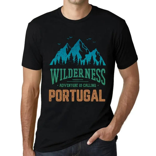 Men's Graphic T-Shirt Wilderness, Adventure Is Calling Portugal Eco-Friendly Limited Edition Short Sleeve Tee-Shirt Vintage Birthday Gift Novelty
