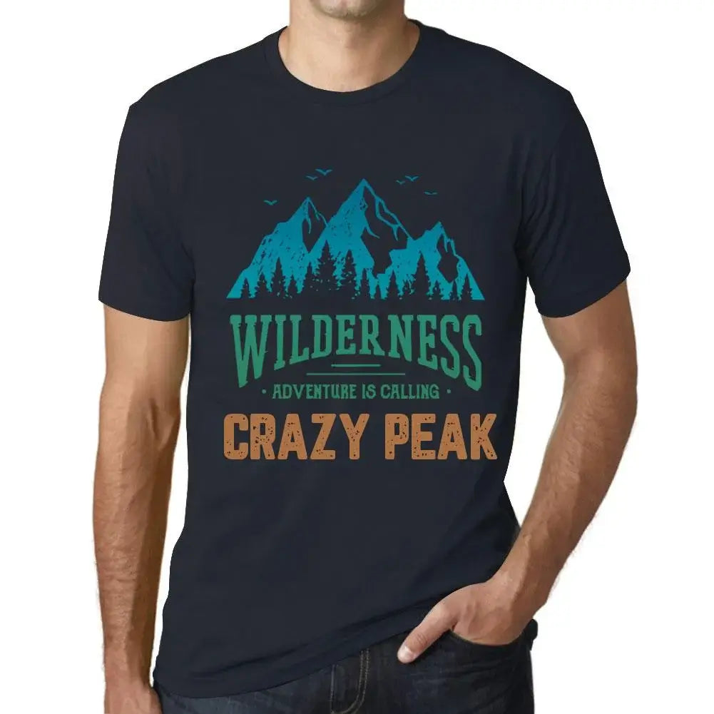 Men's Graphic T-Shirt Wilderness, Adventure Is Calling Crazy Peak Eco-Friendly Limited Edition Short Sleeve Tee-Shirt Vintage Birthday Gift Novelty