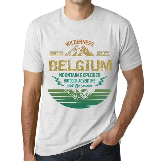 Men's Graphic T-Shirt Outdoor Adventure, Wilderness, Mountain Explorer Belgium Eco-Friendly Limited Edition Short Sleeve Tee-Shirt Vintage Birthday Gift Novelty