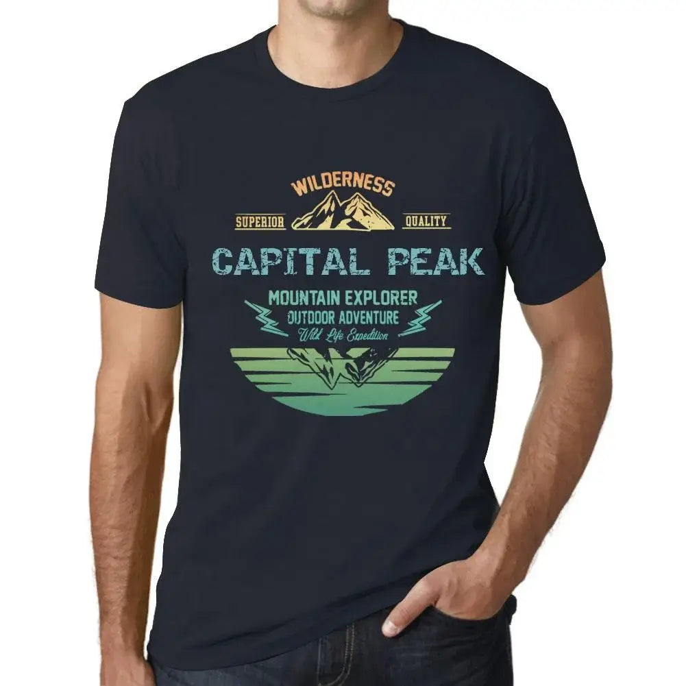 Men's Graphic T-Shirt Outdoor Adventure, Wilderness, Mountain Explorer Capital Peak Eco-Friendly Limited Edition Short Sleeve Tee-Shirt Vintage Birthday Gift Novelty