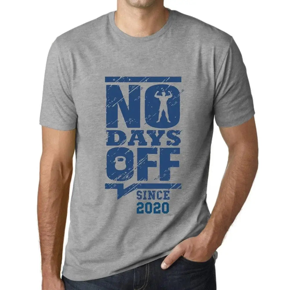 Men's Graphic T-Shirt No Days Off Since 2020 4th Birthday Anniversary 4 Year Old Gift 2020 Vintage Eco-Friendly Short Sleeve Novelty Tee