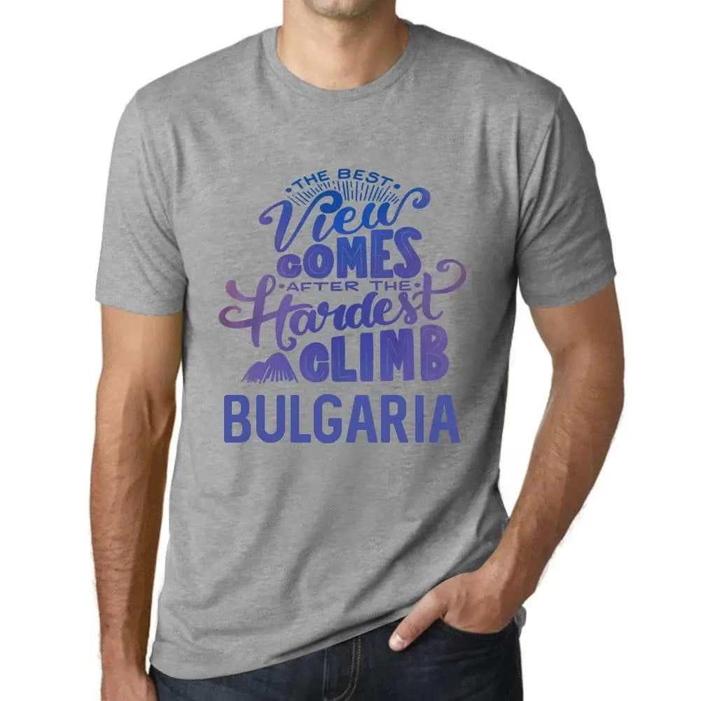 Men's Graphic T-Shirt The Best View Comes After Hardest Mountain Climb Bulgaria Eco-Friendly Limited Edition Short Sleeve Tee-Shirt Vintage Birthday Gift Novelty