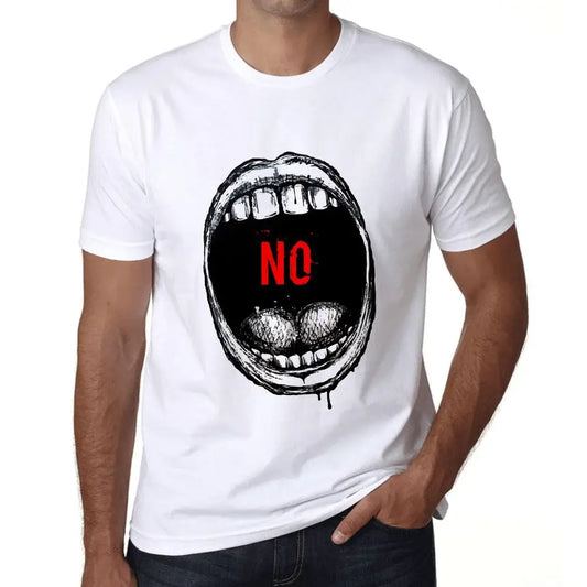 Men's Graphic T-Shirt Mouth Expressions No Eco-Friendly Limited Edition Short Sleeve Tee-Shirt Vintage Birthday Gift Novelty