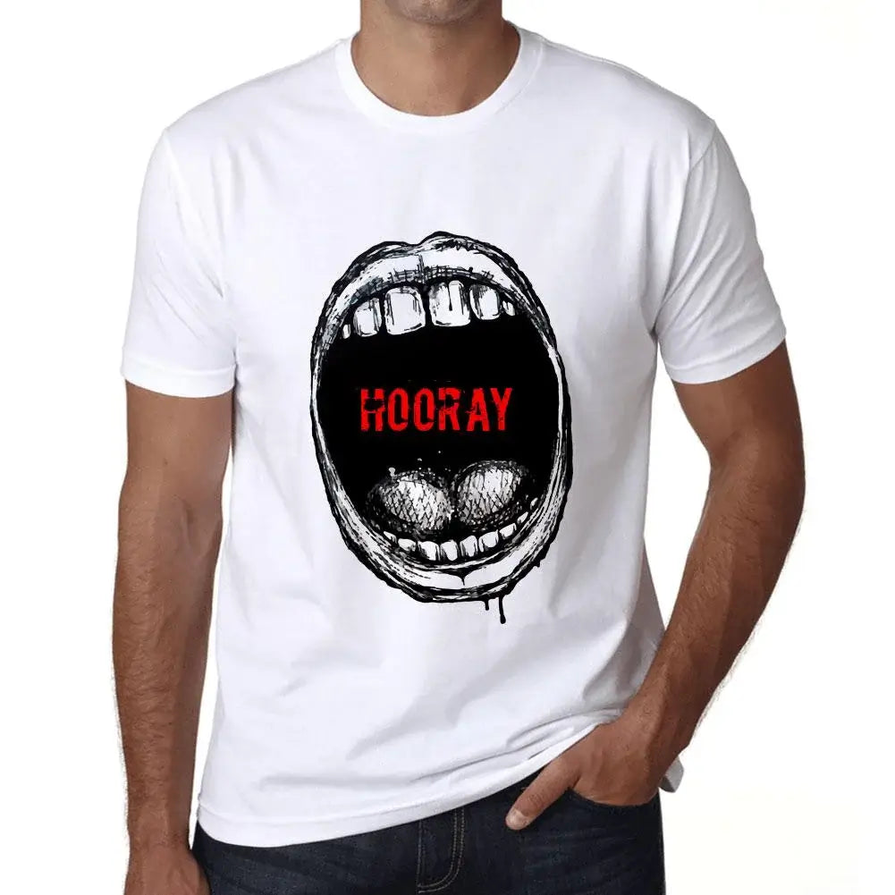 Men's Graphic T-Shirt Mouth Expressions Hooray Eco-Friendly Limited Edition Short Sleeve Tee-Shirt Vintage Birthday Gift Novelty