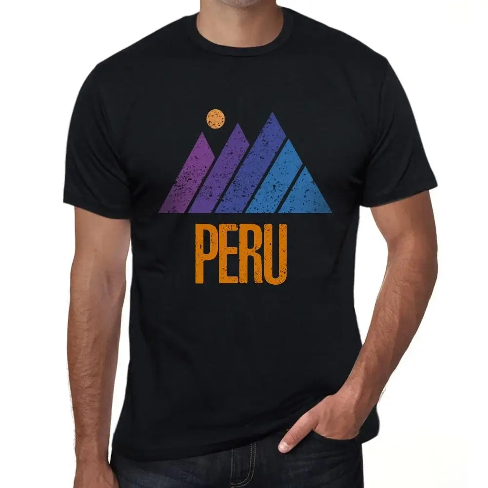 Men's Graphic T-Shirt Mountain Peru Eco-Friendly Limited Edition Short Sleeve Tee-Shirt Vintage Birthday Gift Novelty