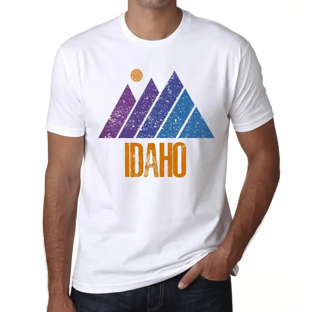 Men's Graphic T-Shirt Mountain Idaho Eco-Friendly Limited Edition Short Sleeve Tee-Shirt Vintage Birthday Gift Novelty