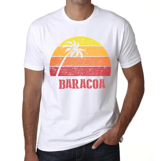 Men's Graphic T-Shirt Palm, Beach, Sunset In Baracoa Eco-Friendly Limited Edition Short Sleeve Tee-Shirt Vintage Birthday Gift Novelty