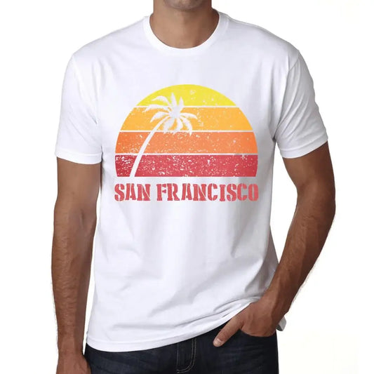 Men's Graphic T-Shirt Palm, Beach, Sunset In San Francisco Eco-Friendly Limited Edition Short Sleeve Tee-Shirt Vintage Birthday Gift Novelty