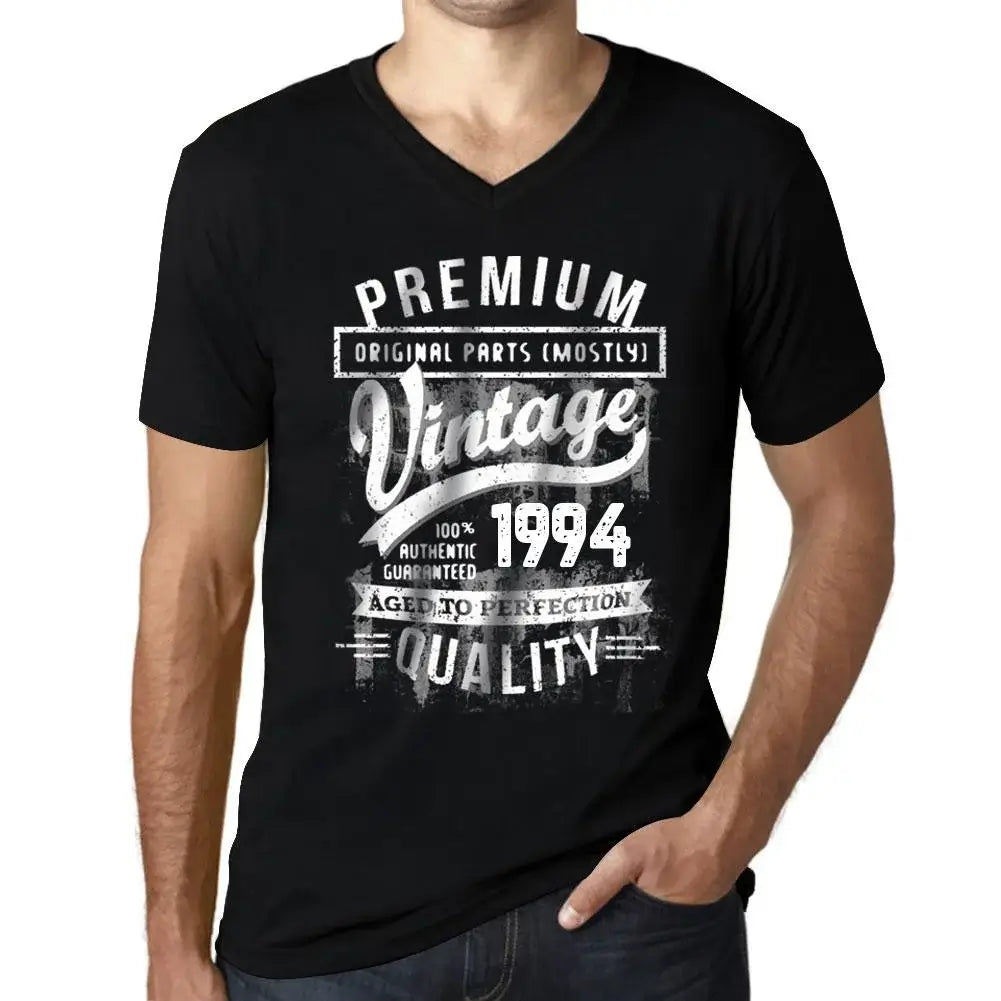 Men's Graphic T-Shirt V Neck Original Parts (Mostly) Aged to Perfection 1994 30th Birthday Anniversary 30 Year Old Gift 1994 Vintage Eco-Friendly Short Sleeve Novelty Tee