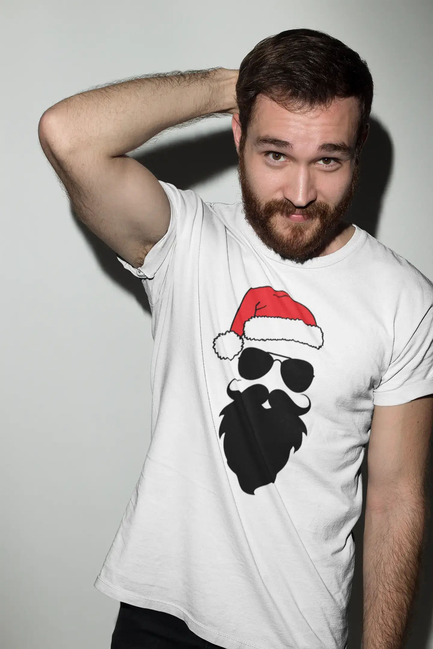 ULTRABASIC - Graphic Men's Funny Santa Cool Christmas T-Shirt Gift Tee Vintage White