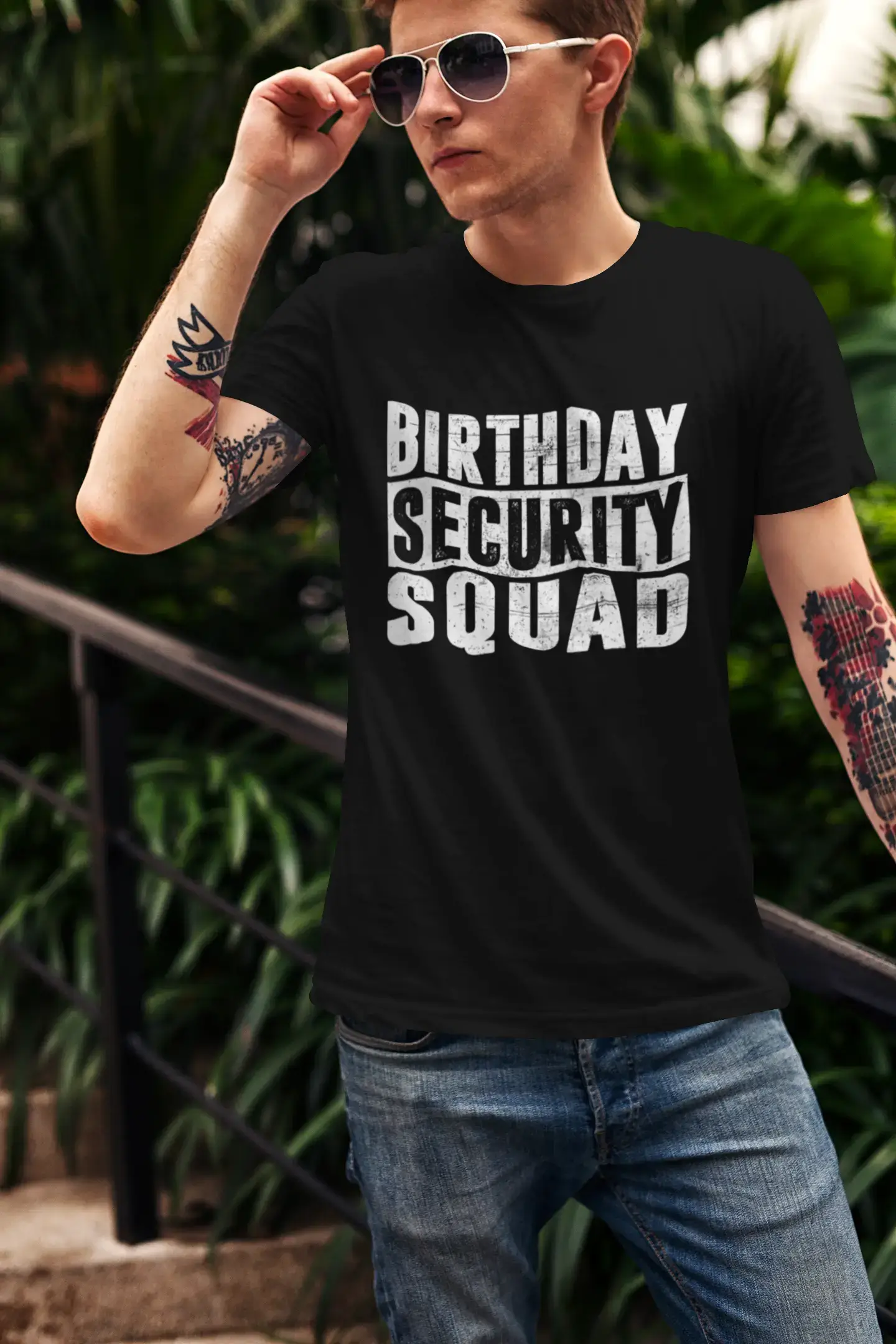 ULTRABASIC Men's Graphic T-Shirt Birthday Security Squad - Vintage Funny Tee Shirt