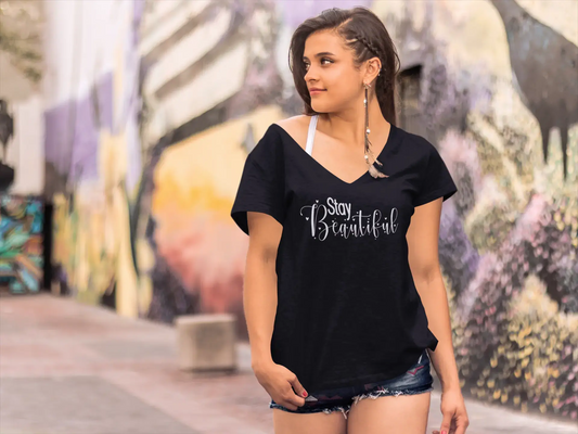 ULTRABASIC Women's Novelty T-Shirt Stay Beautiful - Motivational Quote