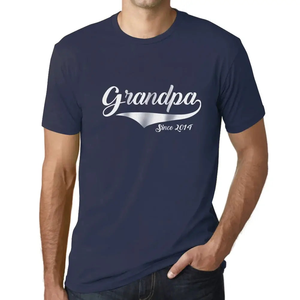 Men's Graphic T-Shirt Grandpa Since 2014 10th Birthday Anniversary 10 Year Old Gift 2014 Vintage Eco-Friendly Short Sleeve Novelty Tee