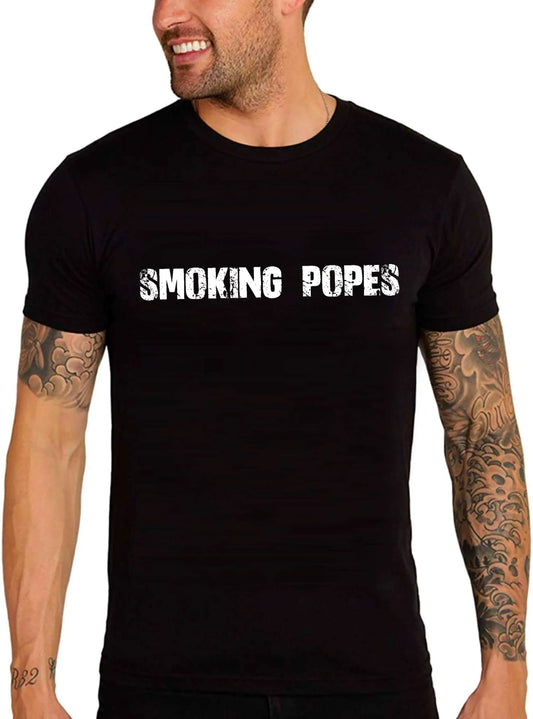 Men's Graphic T-Shirt Smoking Popes Eco-Friendly Limited Edition Short Sleeve Tee-Shirt Vintage Birthday Gift Novelty
