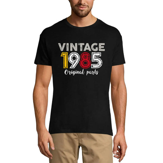 Men's Graphic T-Shirt Original Parts 1985 39th Birthday Anniversary 39 Year Old Gift 1985 Vintage Eco-Friendly Short Sleeve Novelty Tee