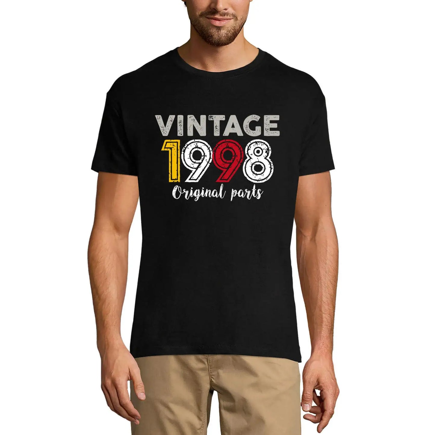 Men's Graphic T-Shirt Original Parts 1998 26th Birthday Anniversary 26 Year Old Gift 1998 Vintage Eco-Friendly Short Sleeve Novelty Tee