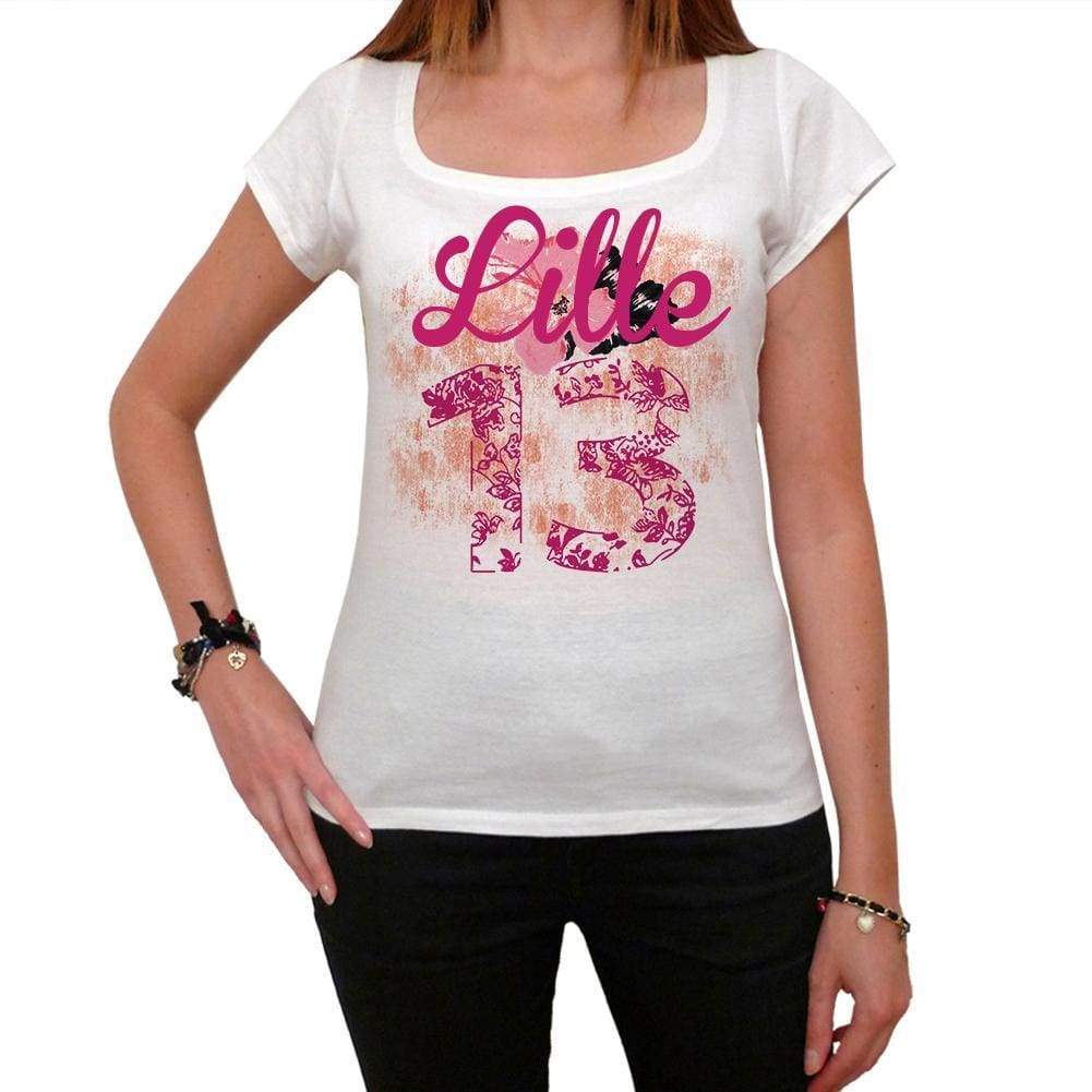 13, Lille, Women's Short Sleeve Round Neck T-shirt 00008 - ultrabasic-com