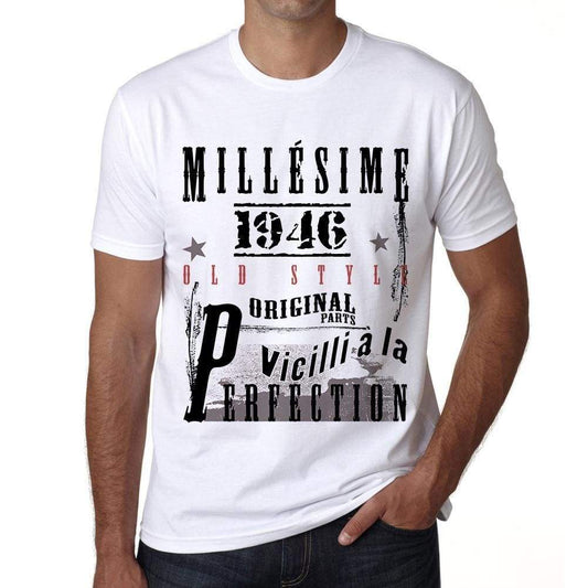 1946,birthday gifts for him,birthday t-shirts,Men's Short Sleeve Round Neck T-shirt , FR Vintage White Men's 00135 ultrabasic-com.myshopify.com
